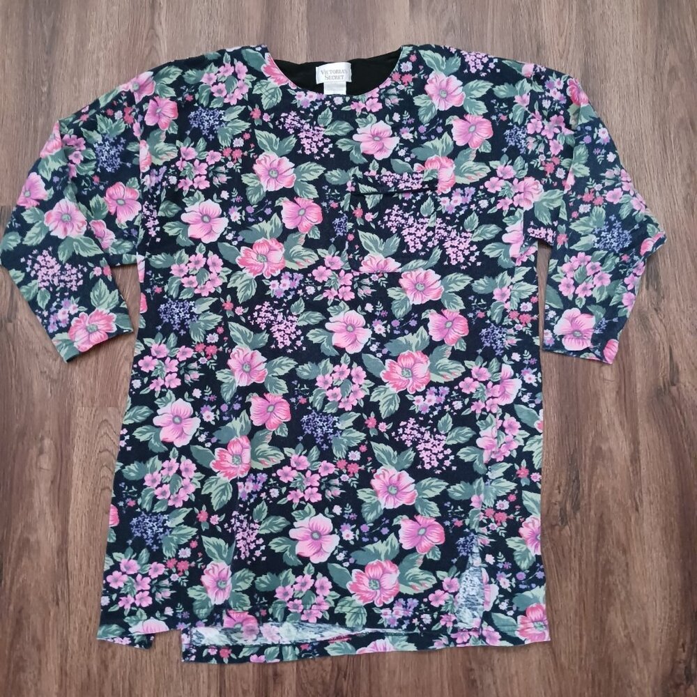 Vintage Victoria's Secret Floral Prairie Nightshirt Size Medium‎ / Large